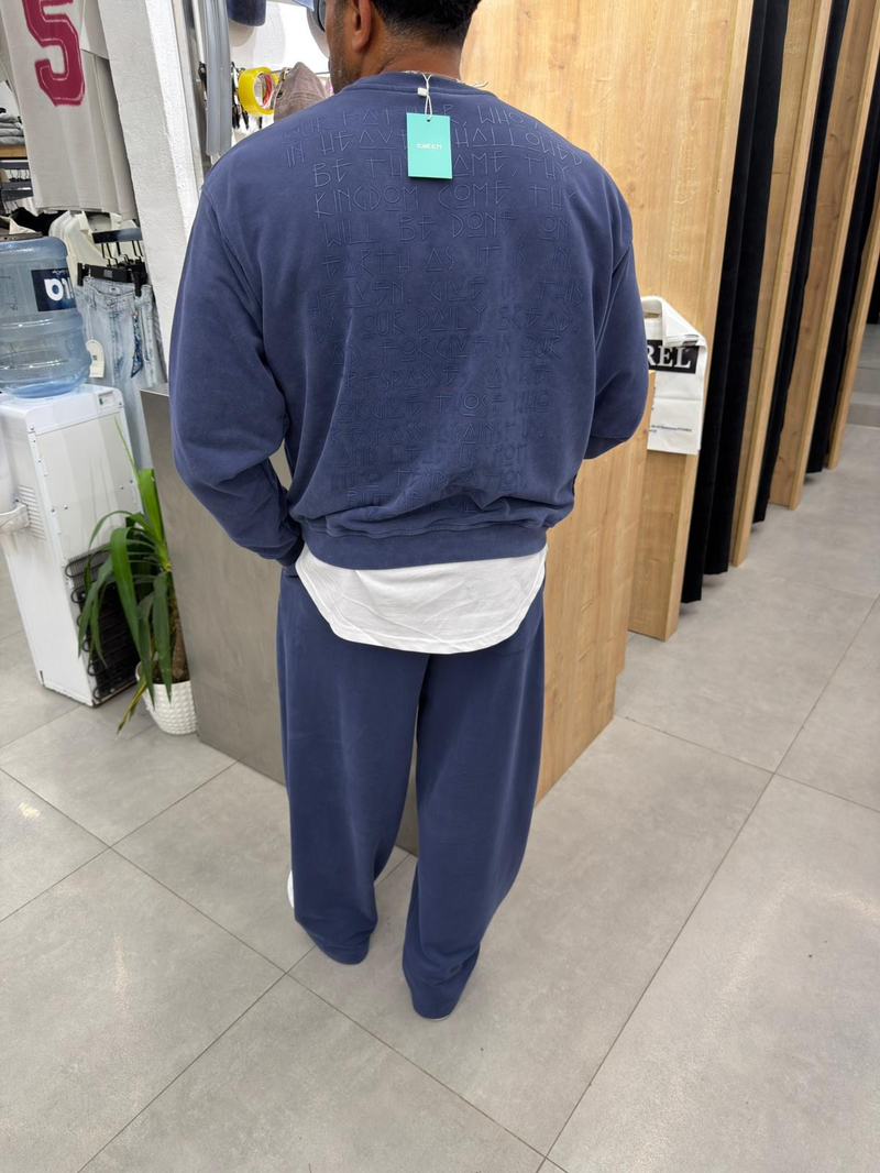 Catch Yıkamalı Sırt Detaylı Sweat İndigo