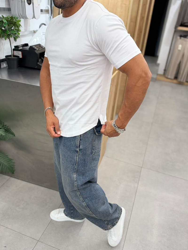 Ferel Basıc Oval Kesim Tshirt Beyaz