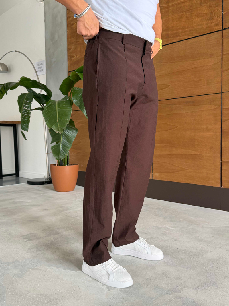 Ferel Çıma Detay Paraşüt Kumaş Baggy Kahve