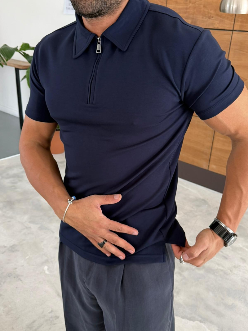 Ferel Modal Fermuar Detay Tshirt  Lacivert