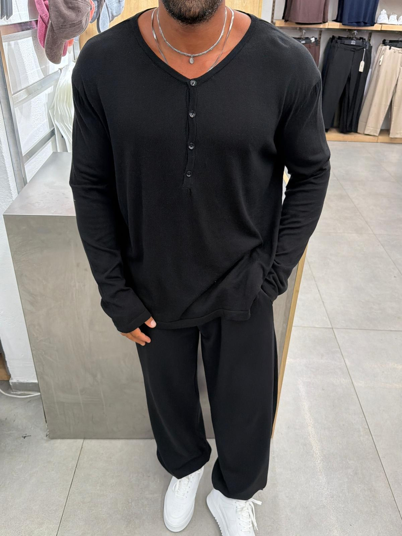 Ferel Oversize Triko Sweat Siyah
