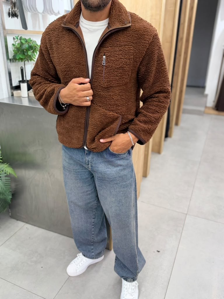 Ferel Peluş Ceket Kahve