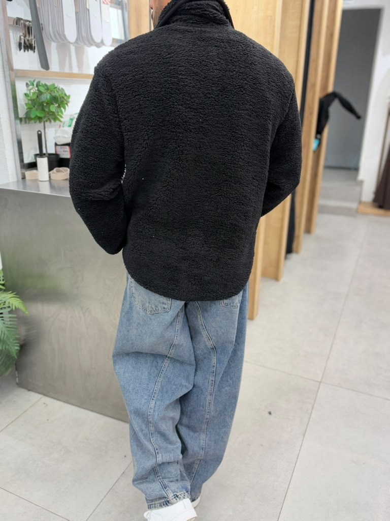 Ferel Peluş Ceket Siyah