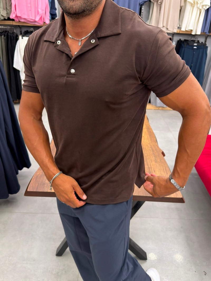 Ferel Yıkamalı Modal Tshirt Kahve