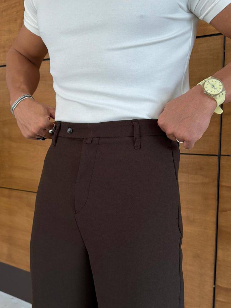 Giesto Özel Seri Örme Pantolon Acı Kahve