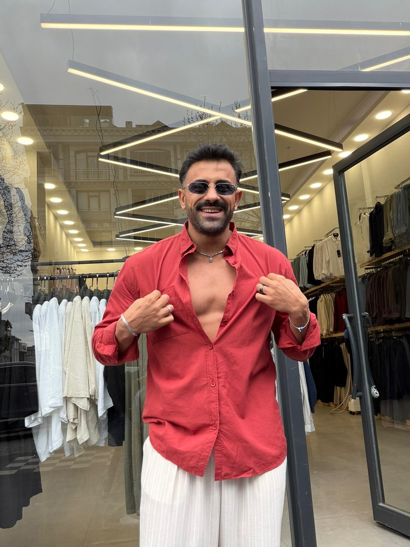 Giesto Vual Kumaş Gömlek Kırmızı