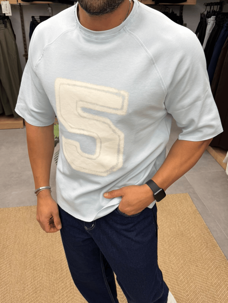 Vamos Oversize Premium Tshirt Açık Mavi