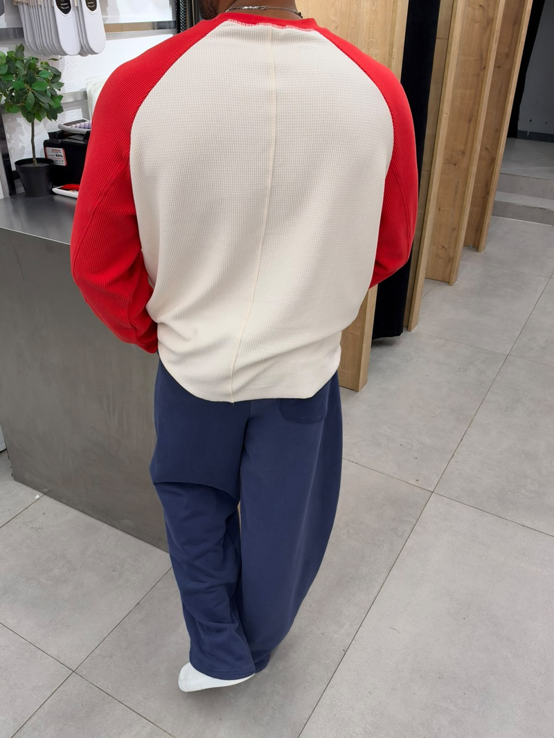 Vamos Waffle Kumaş Sweat Kırmızı