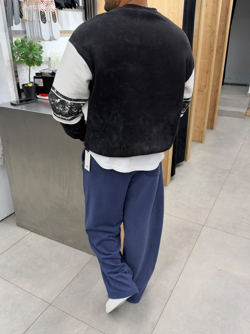 Vamos Yıkamalı Sweatshirt Siyah