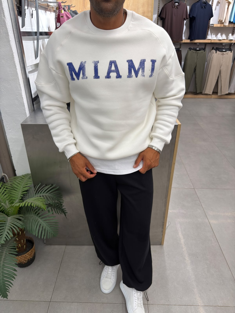 Vamos Yıkamalı Üst Kalite Sweat Beyaz