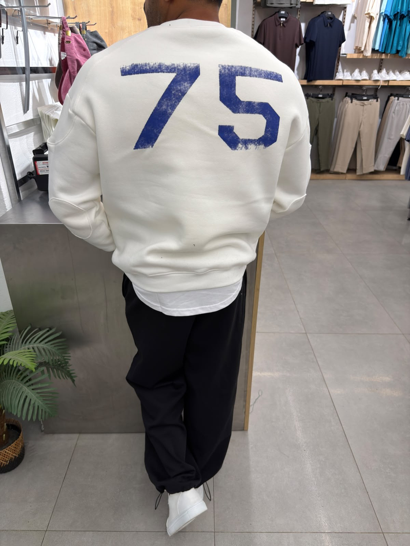 Vamos Yıkamalı Üst Kalite Sweat Beyaz