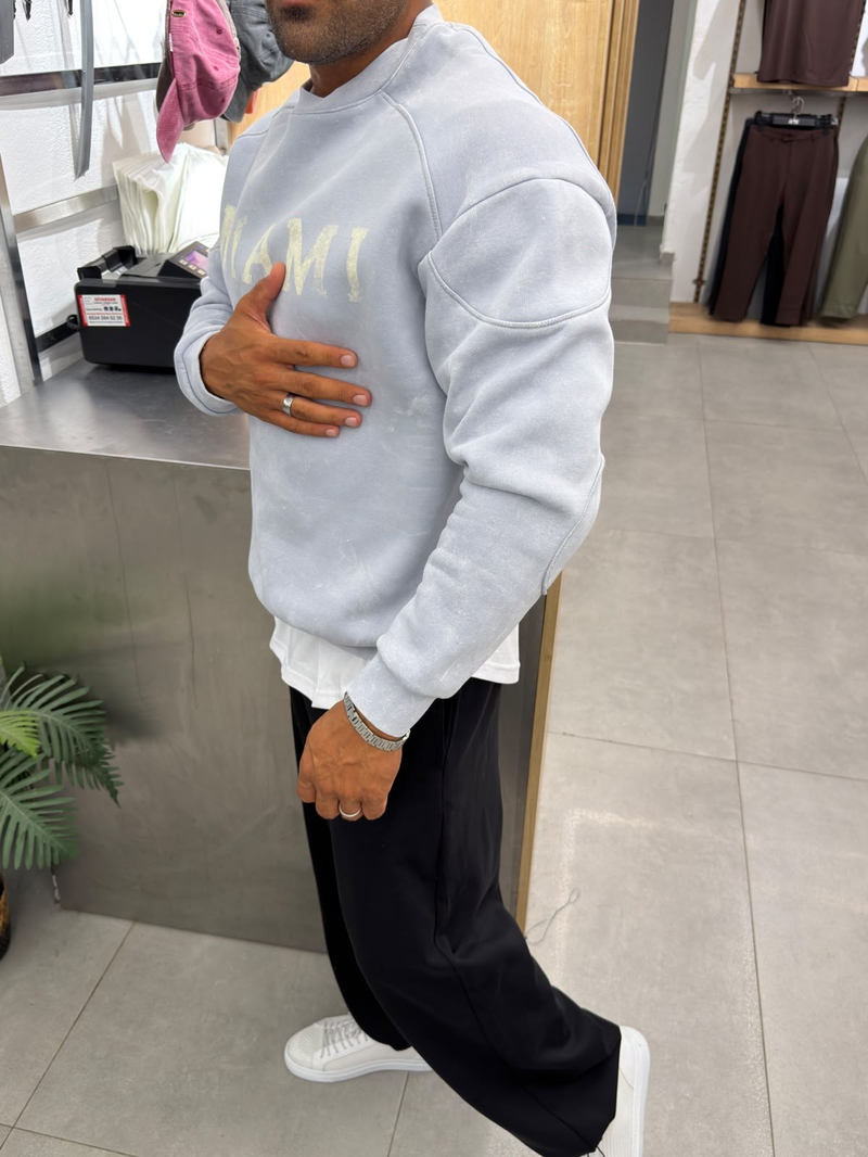 Vamos Yıkamalı Üst Kalite Sweat Gri