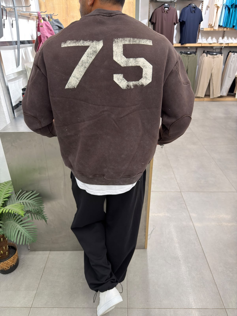 Vamos Yıkamalı Üst Kalite Sweat Kahve