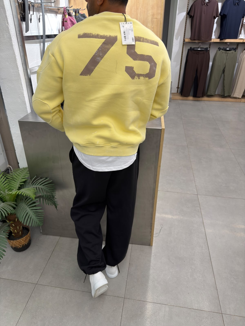 Vamos Yıkamalı Üst Kalite Sweat Sarı