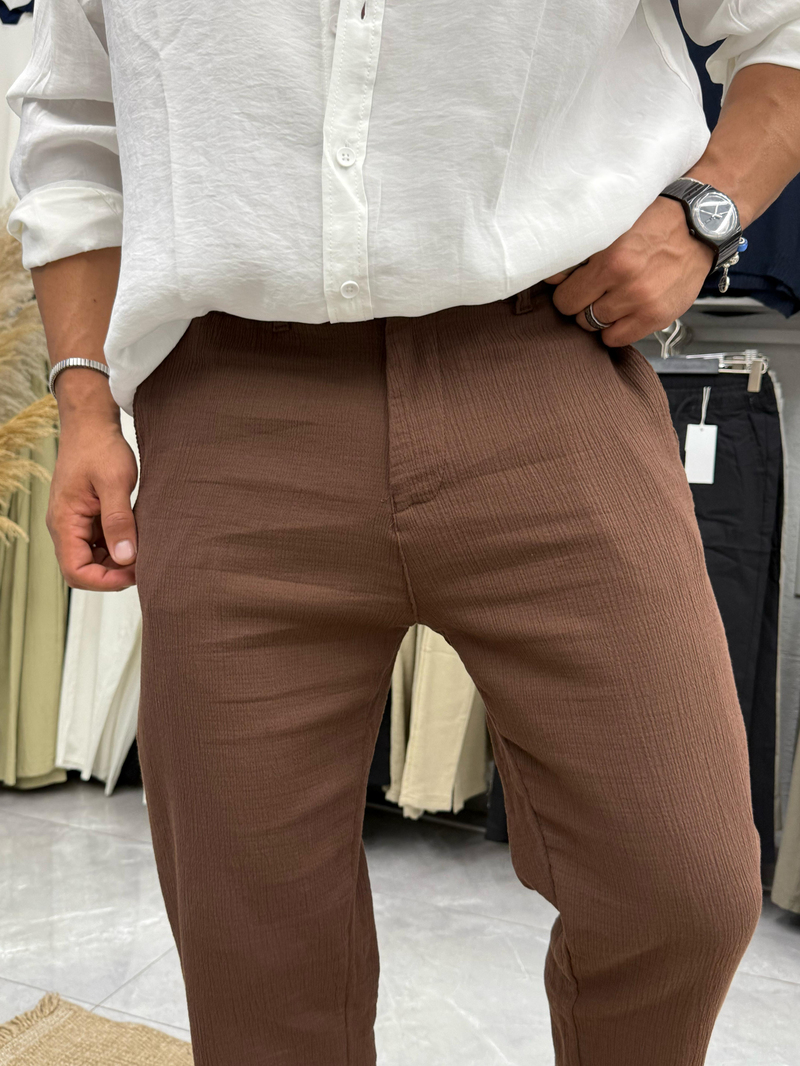 We11 Krinkıl Pantolon Kahve