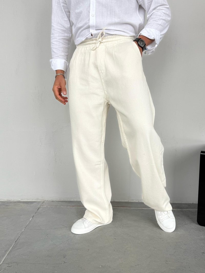We11 Yıkamalı Baggy Pantolon Bej