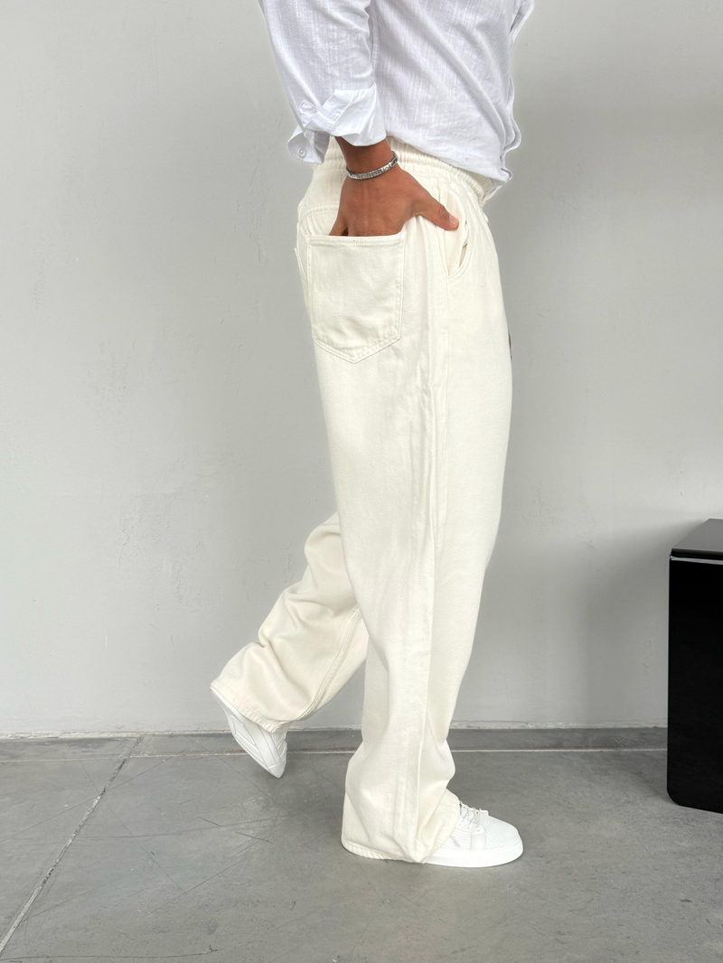 We11 Yıkamalı Baggy Pantolon Bej