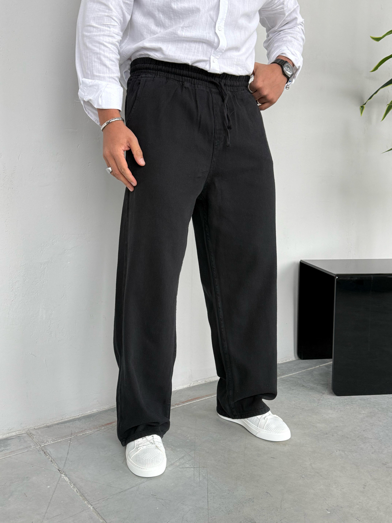 We11 Yıkamalı Baggy Pantolon Siyah