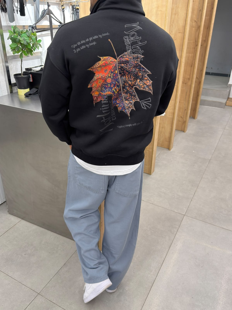 Yep Nakışlı Özel Seri Sweatshirt Siyah