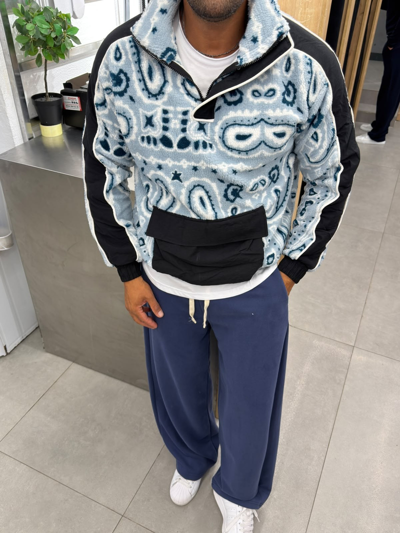 Yep Peluş Sweatshirt Mavi