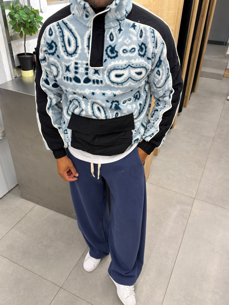 Yep Peluş Sweatshirt Mavi