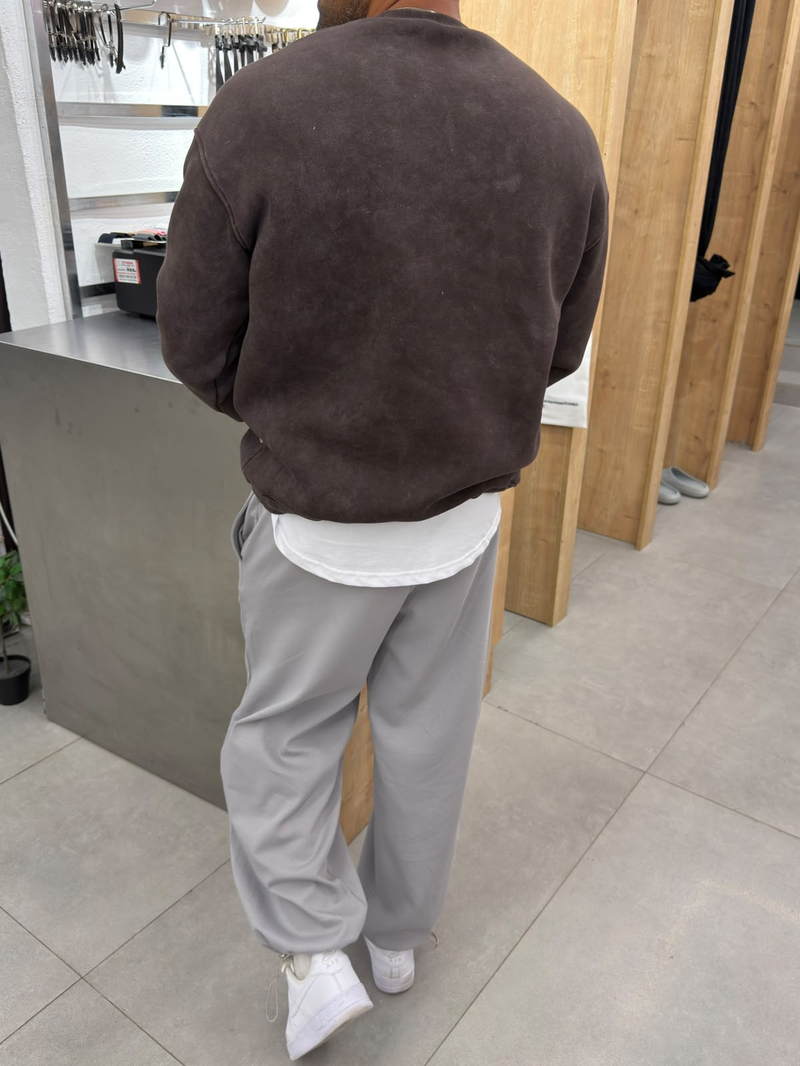 Yıkamalı Basic Sweat Kahve