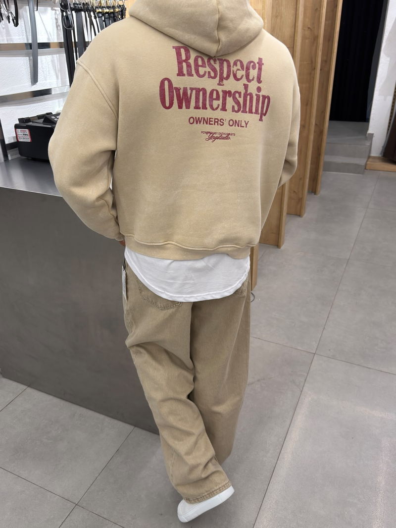 Yıkamalı Yüksek Kalite Sweatshirt Bej
