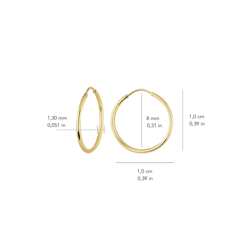 14 Ayar 1 cm Şarnel Halka Küpe