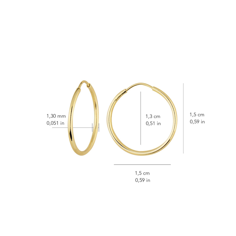 14 Ayar 1.5 cm Şarnel Halka Küpe