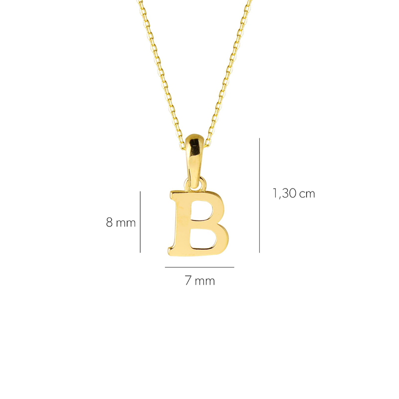 14 Ayar Altın B Harfi Kolye
