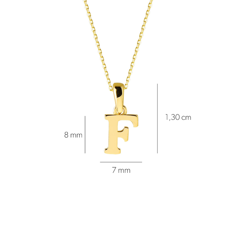 14 Ayar Altın F Harfi Kolye