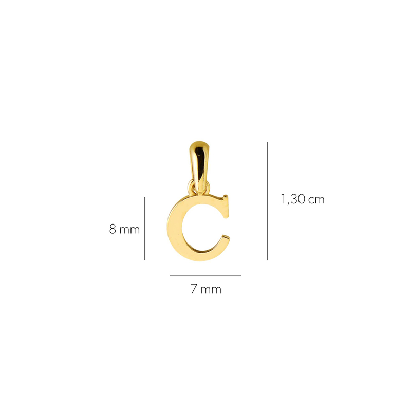 14 Ayar Altın C Harfi Kolye Ucu