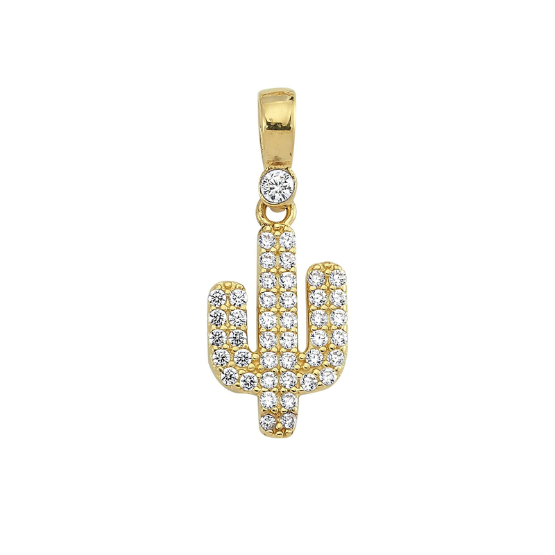 14 Ayar Kaktüs Altın Kolye Ucu