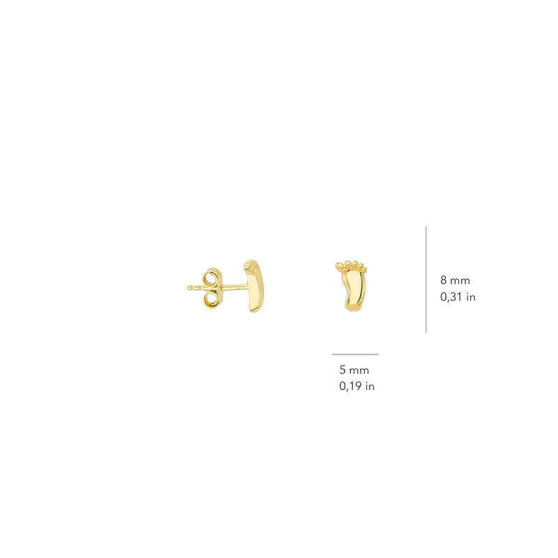 14 Ayar Altın Bebek Ayak İzi Küpe