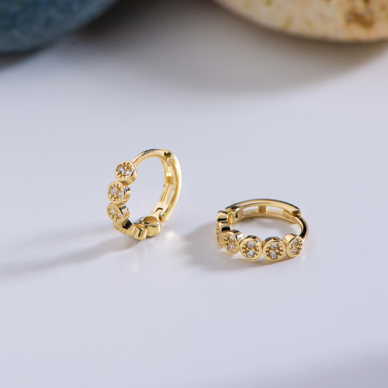 14 Ayar Altın Modern Halka Küpe