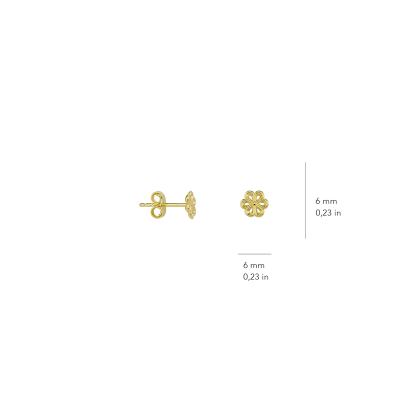 14 Ayar Altın Papatya Küpe