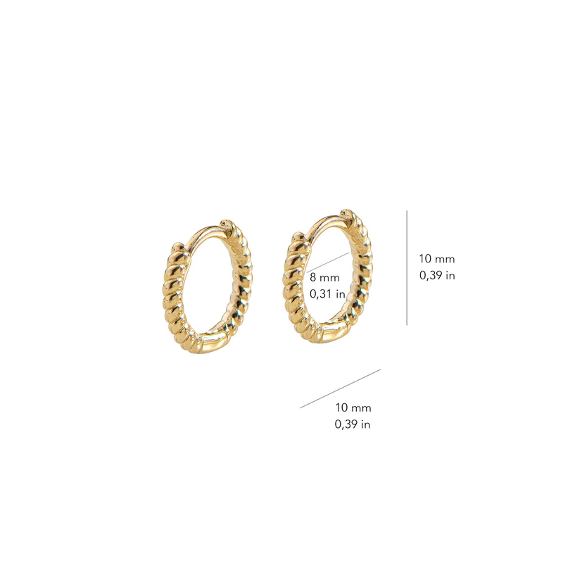 14 Ayar Altın Minik Modern Burgulu Halka Küpe