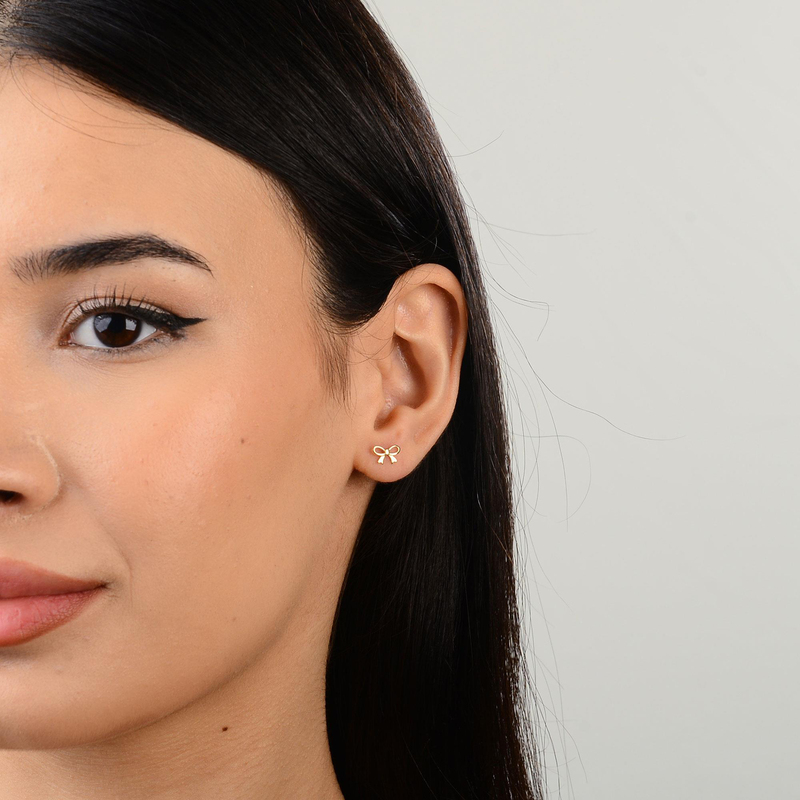 14 Ayar Altın Fiyonk Küpe