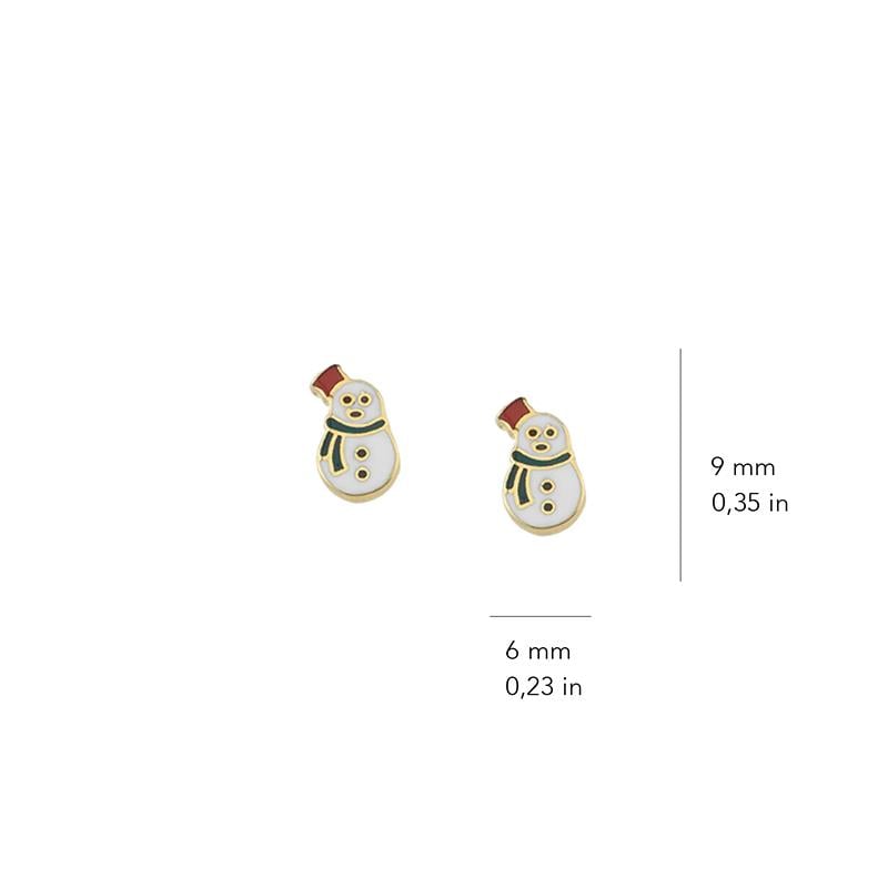 14 Ayar Altın Kardan Adam Çocuk Küpe