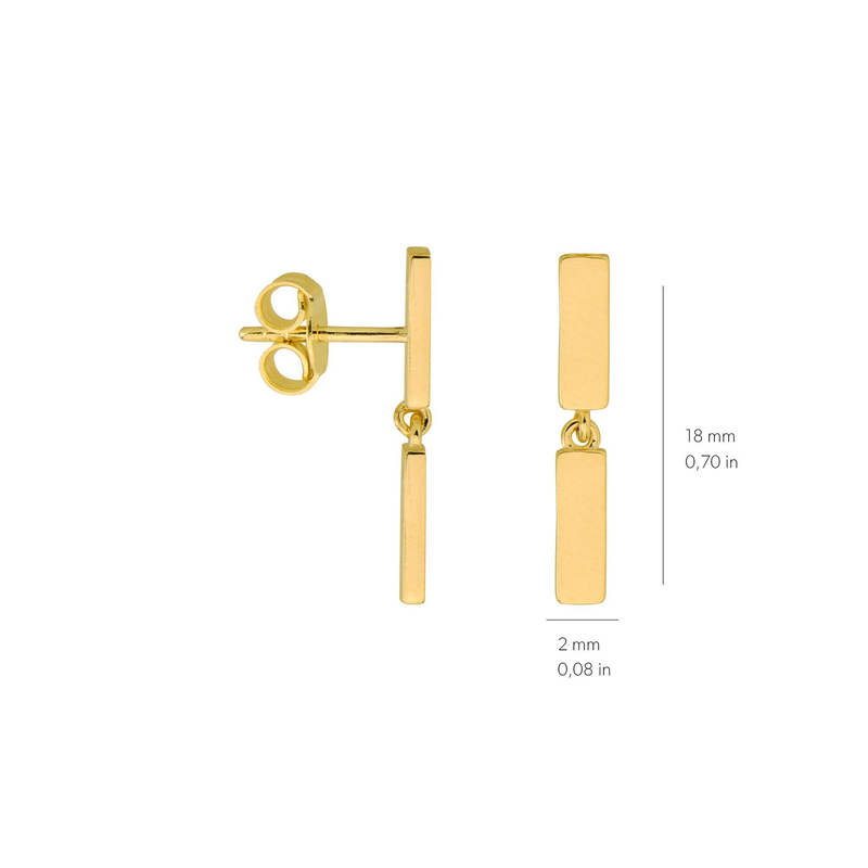 14 Ayar Sallantılı Altın Küpe