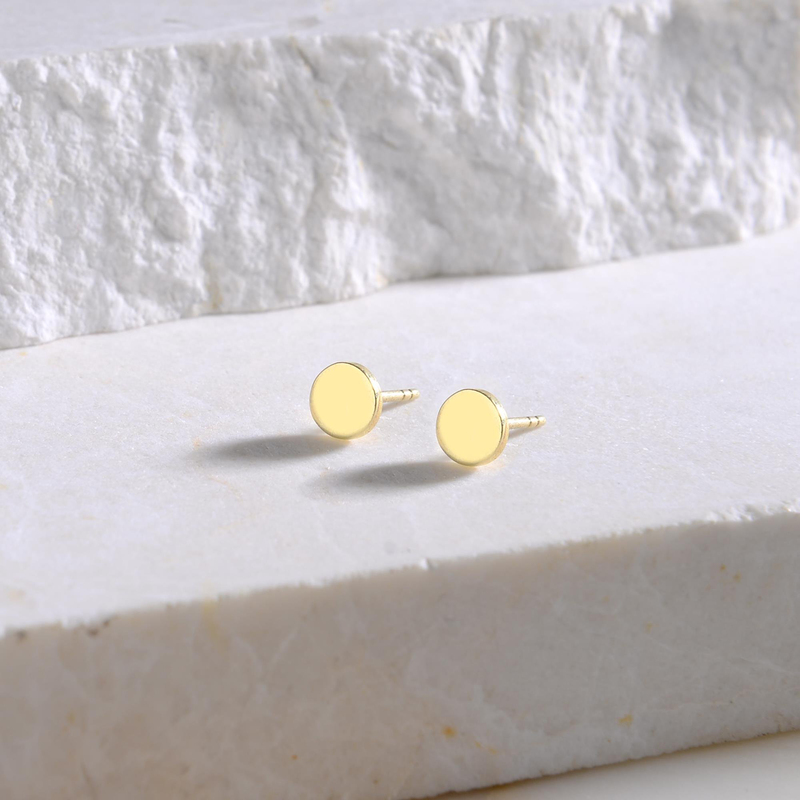 14 Ayar Altın Minik Yuvarlak Küpe