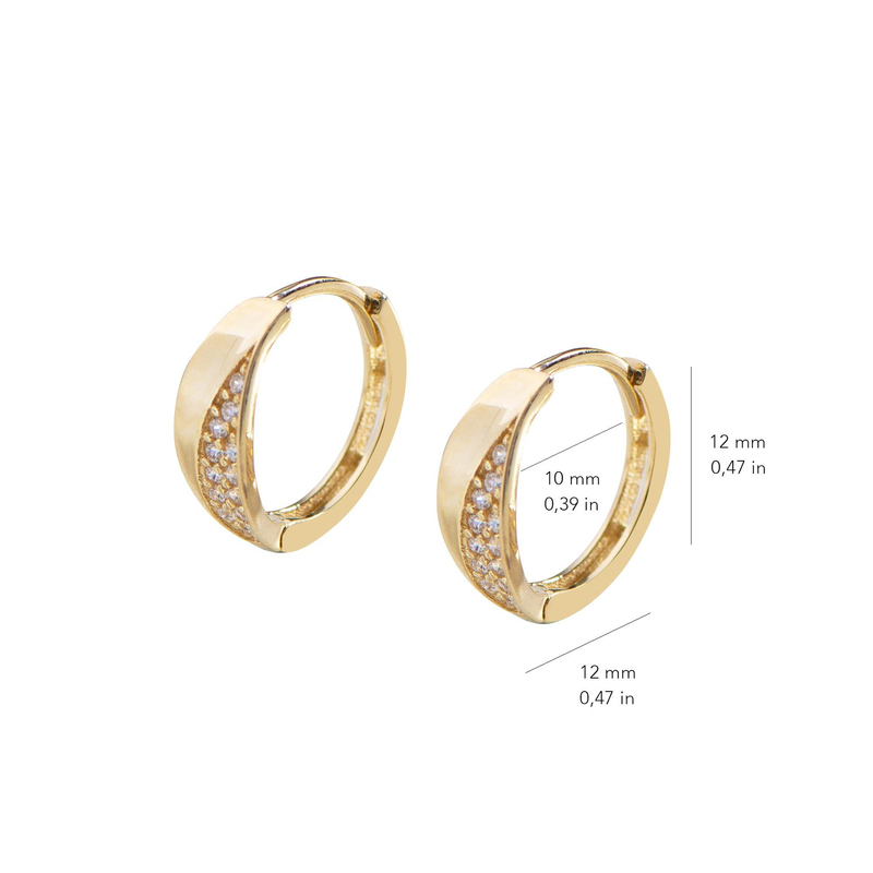 14 Ayar Taşlı Halka Altın Küpe