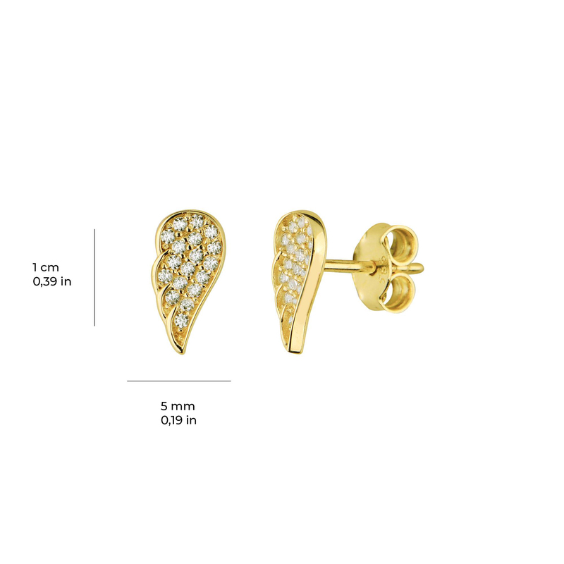 14 Ayar Altın Melek Kanadı Küpe