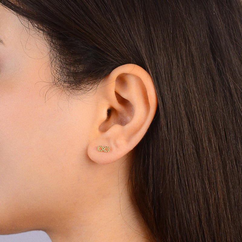 14 Ayar Altın Sonsuzluk Küpe