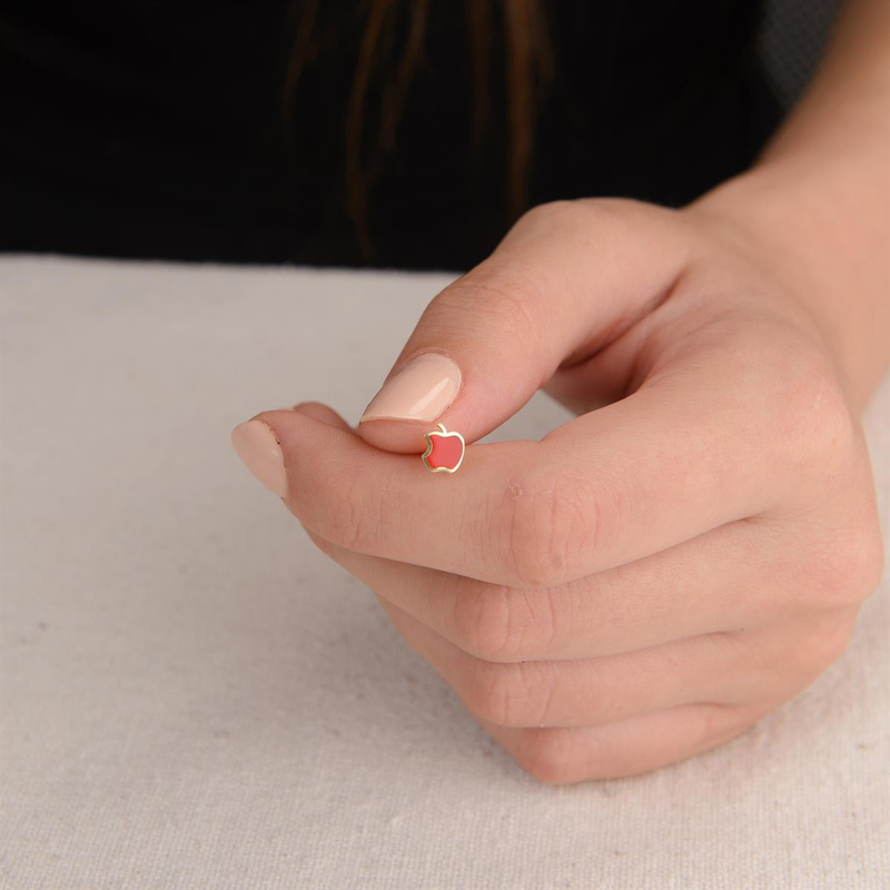 14 Ayar Çocuk Altın Elma Küpe