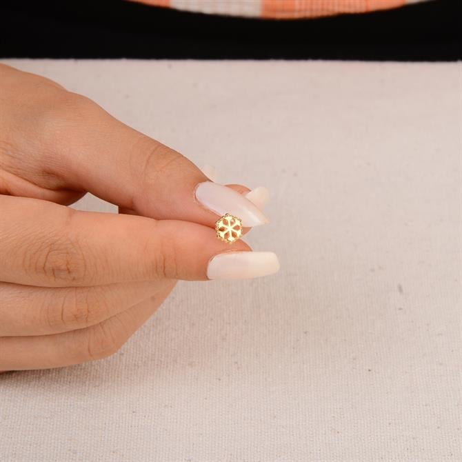 14 Ayar Altın Kar Tanesi Küpe