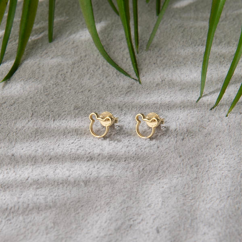 14 Ayar Altın Mickey Küpe