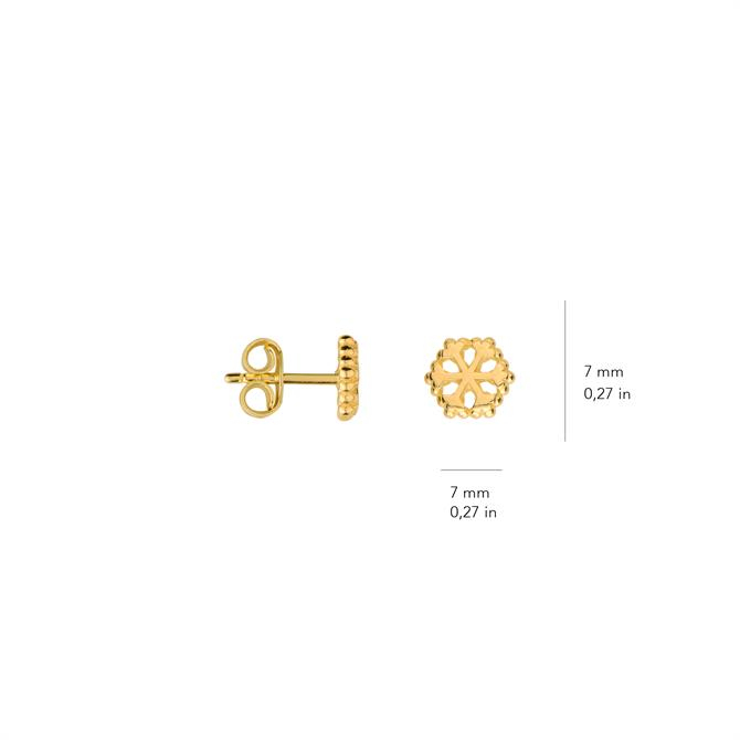 14 Ayar Altın Kar Tanesi Küpe