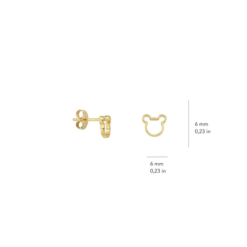 14 Ayar Altın Mickey Küpe