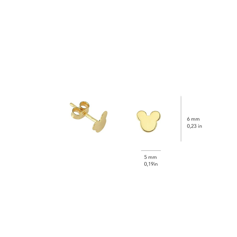 14 Ayar Altın Minik Mickey Küpe